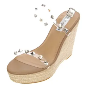 Steve Madden Womens Prime Time Clear Sandals