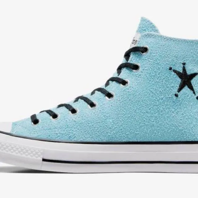 Stussy x converse chuck 70 hi sky blue