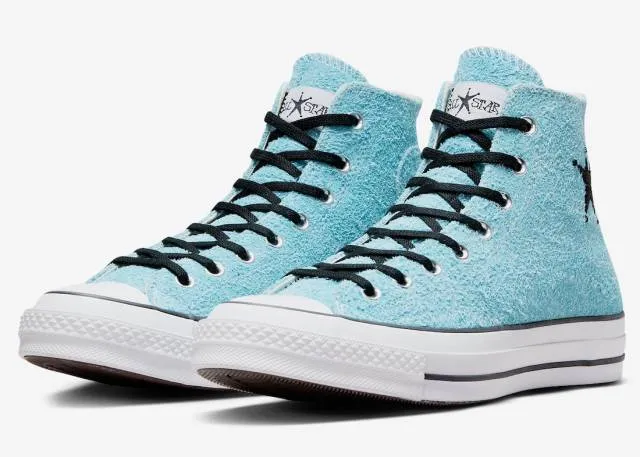 Stussy x converse chuck 70 hi sky blue