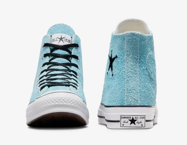 Stussy x converse chuck 70 hi sky blue