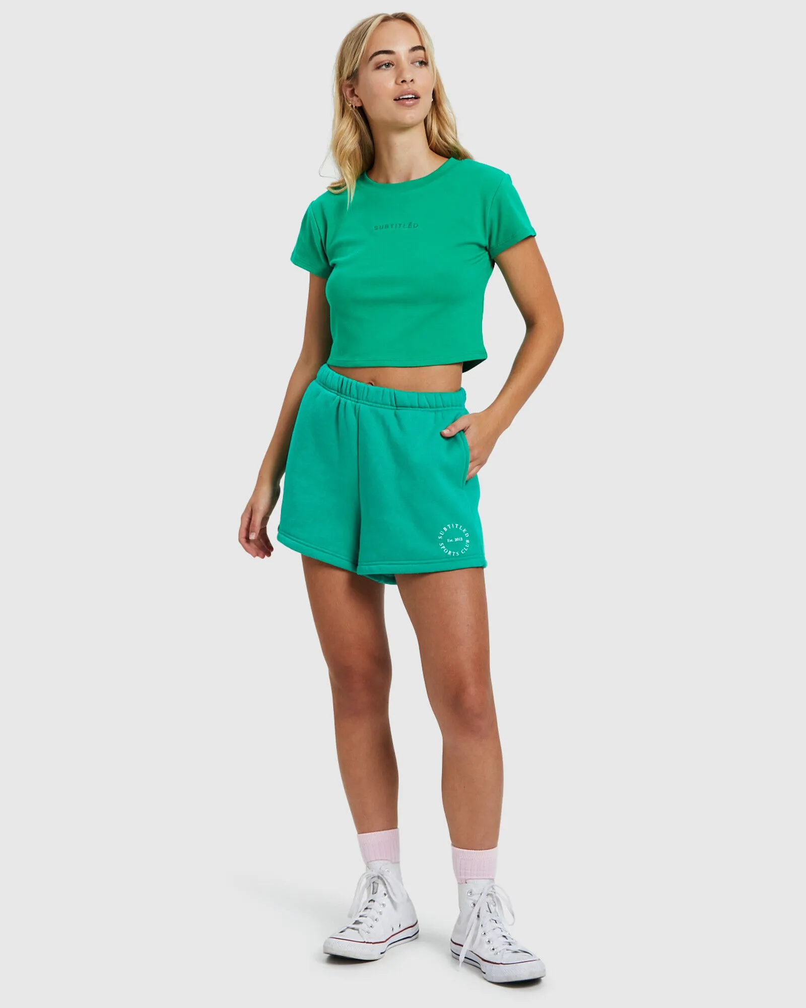 Subtitled Sports Club Fleece Shorts Green