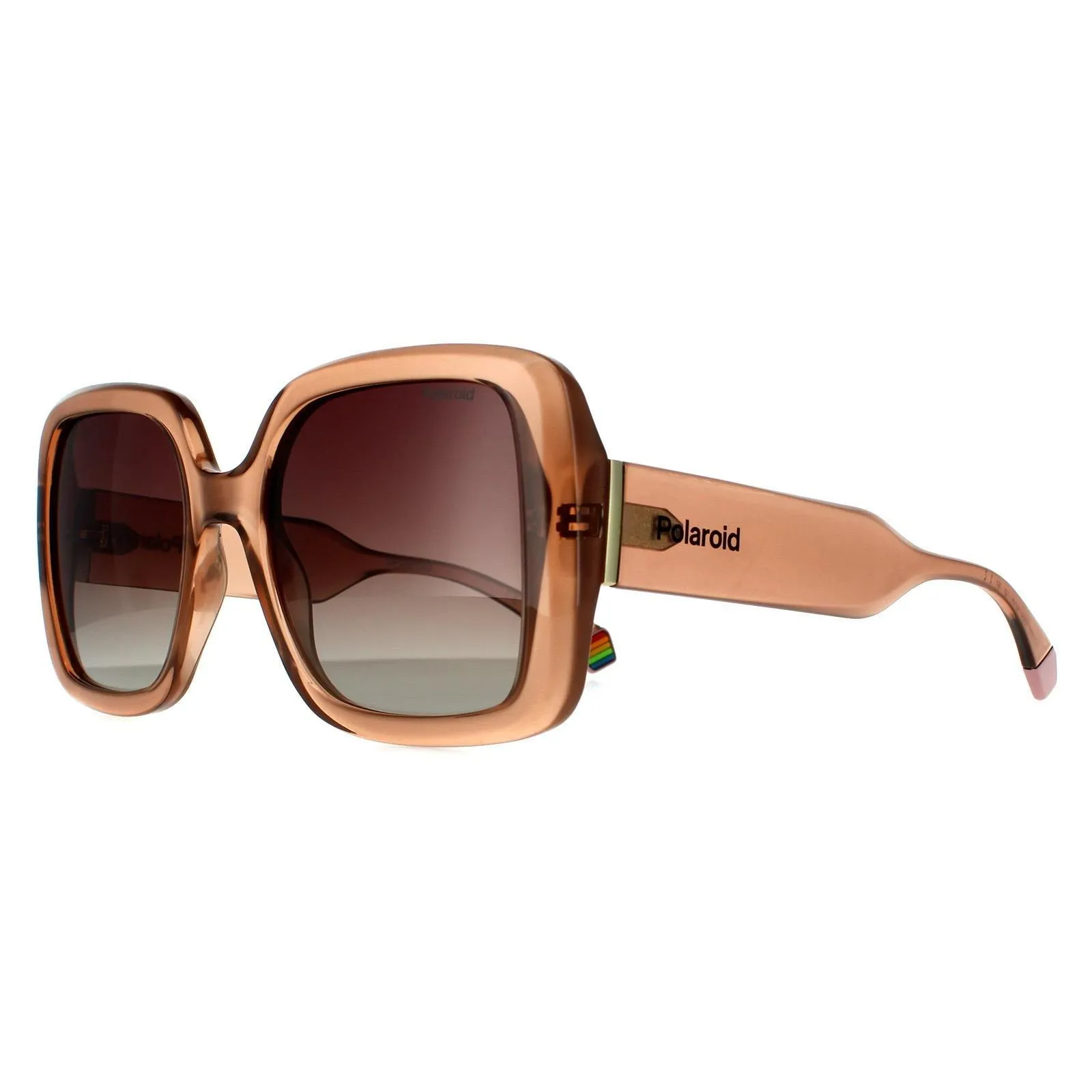 Sunglasses | Square Beige Brown Gradient Polarized Sunglasses | Polaroid