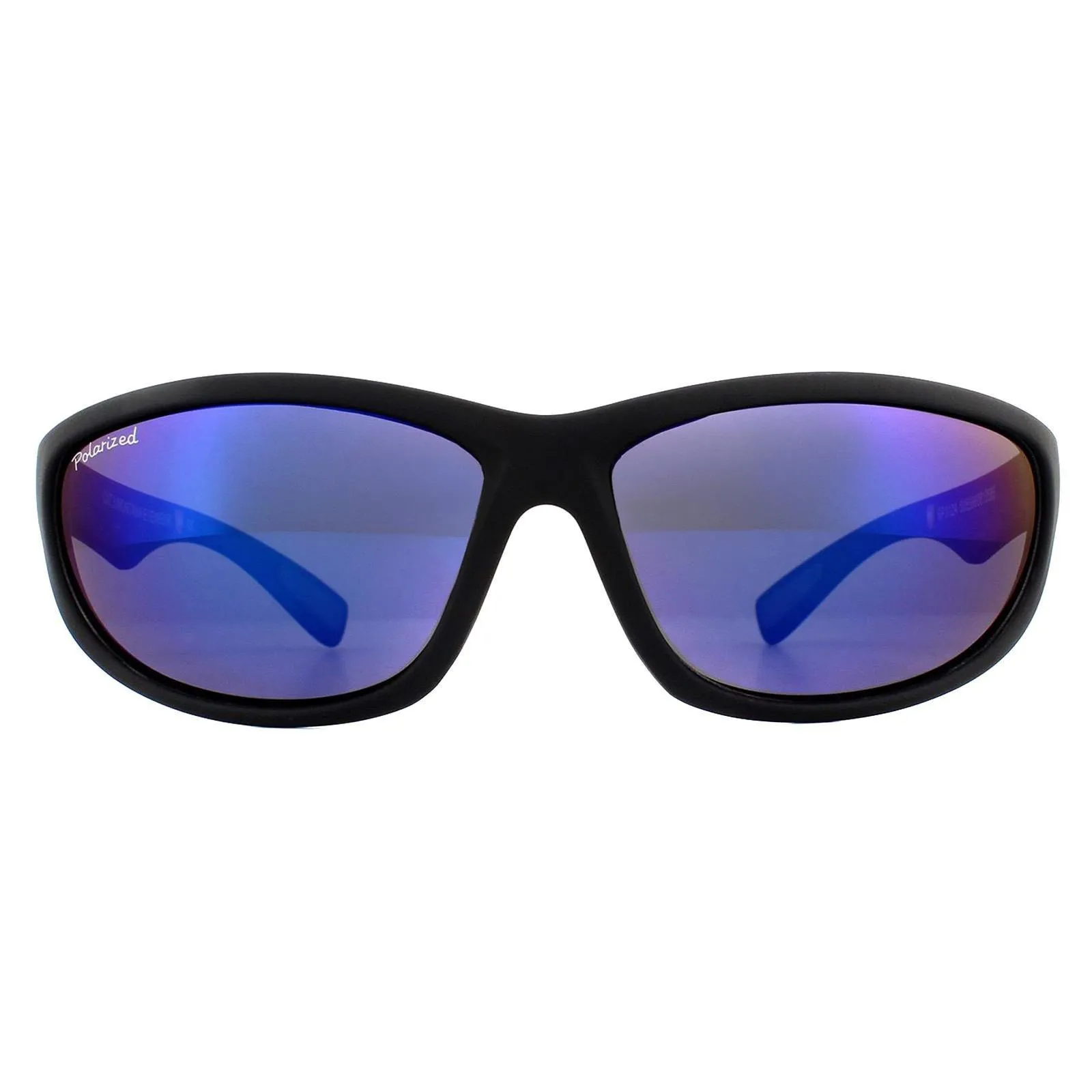 Sunglasses | Wrap Black Blue Rubber Blue Polarized Sunglasses | montana