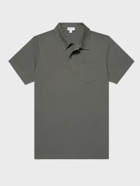 Sunspel Riviera Polo Shirt in Khaki