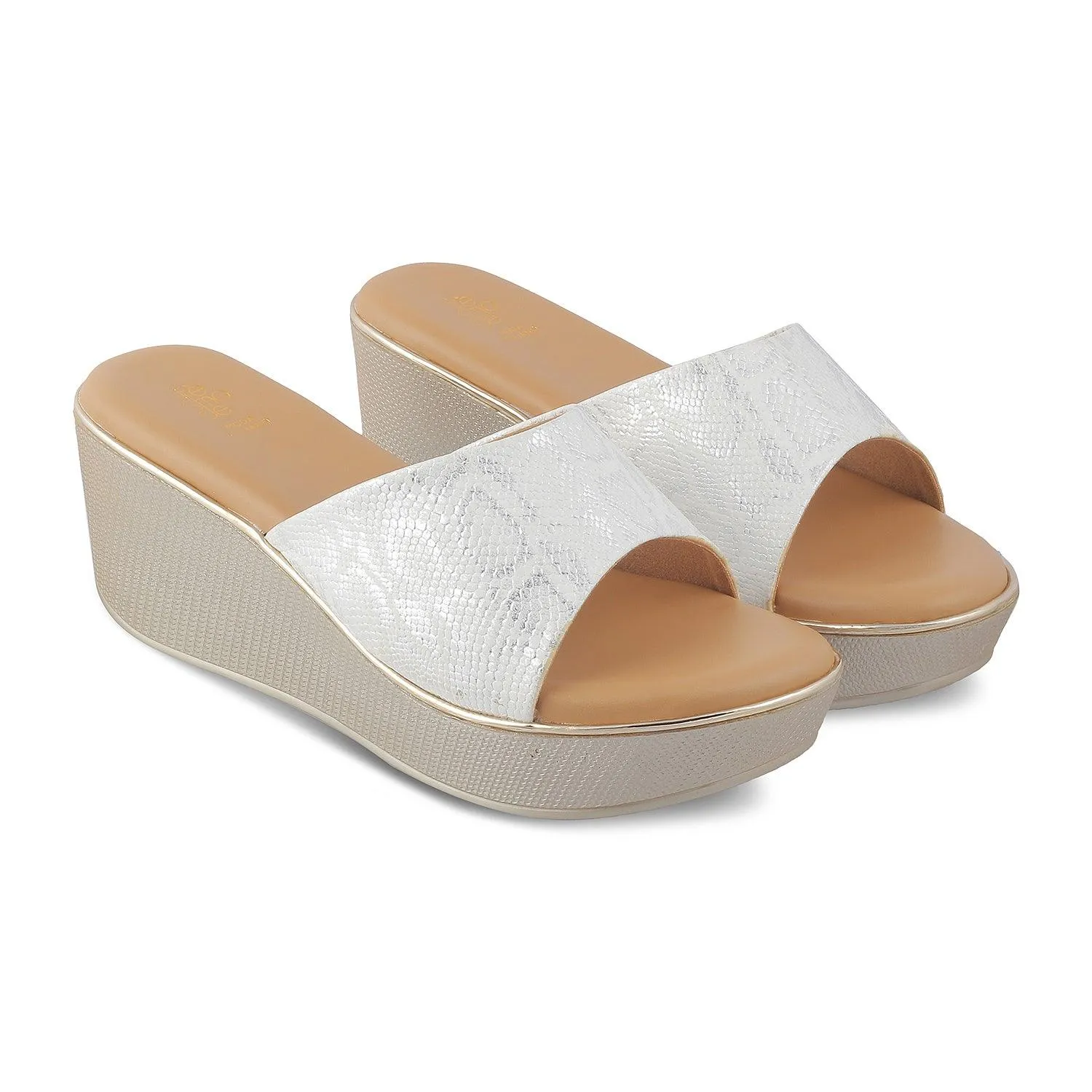 The Tosam White Women's Dress Wedge Sandals Tresmode