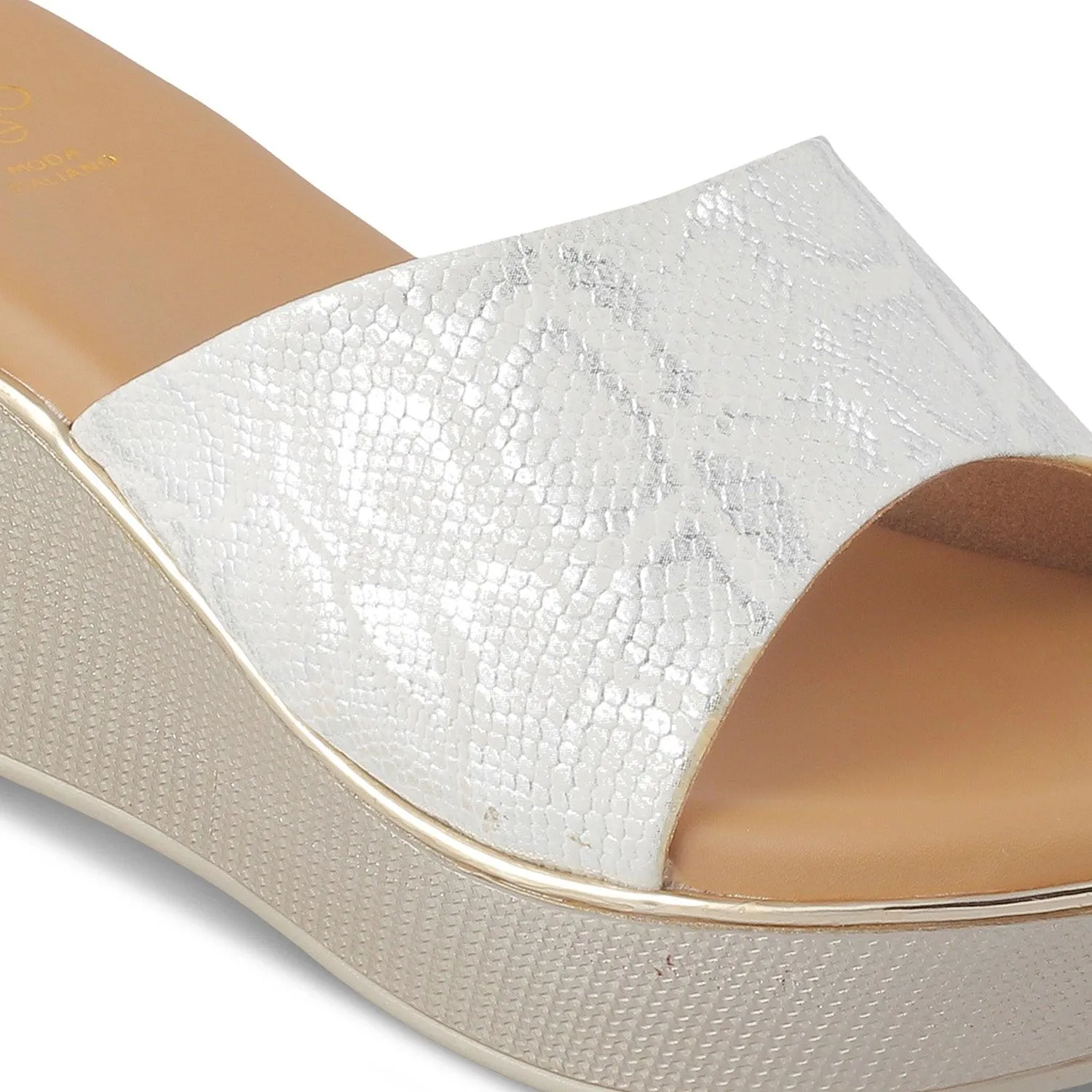 The Tosam White Women's Dress Wedge Sandals Tresmode