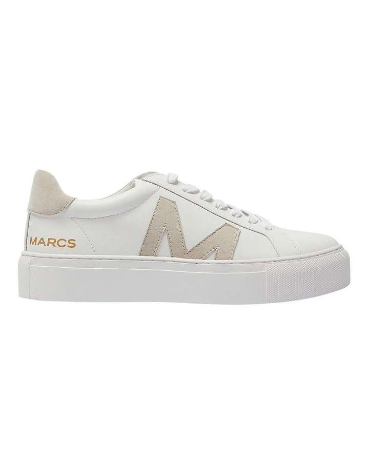 Trio Leather Sneakers in White/Natural