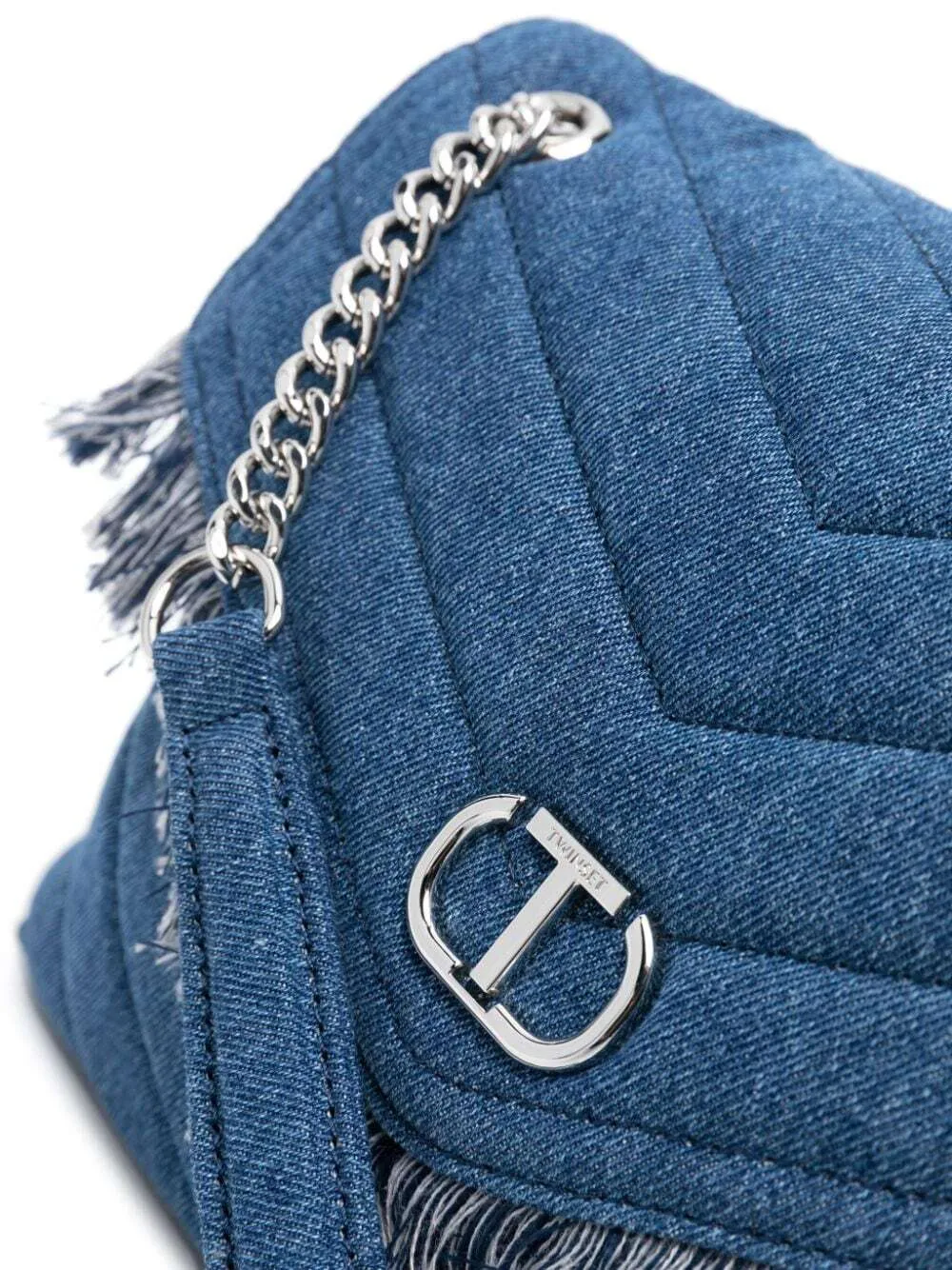 TWINSET Oval-T denim shoulder bag - Blue