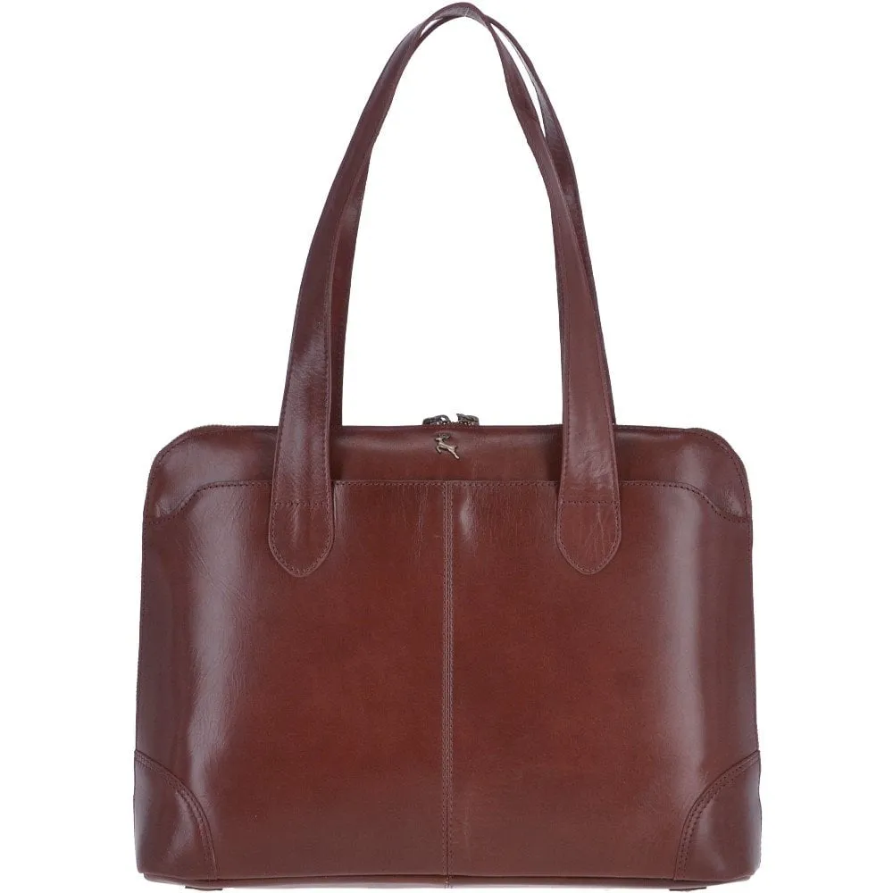 Vegetable Tanned Leather Bag Chestnut : V-22