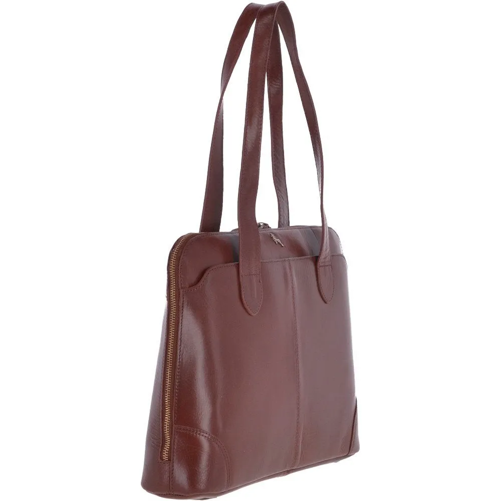 Vegetable Tanned Leather Bag Chestnut : V-22