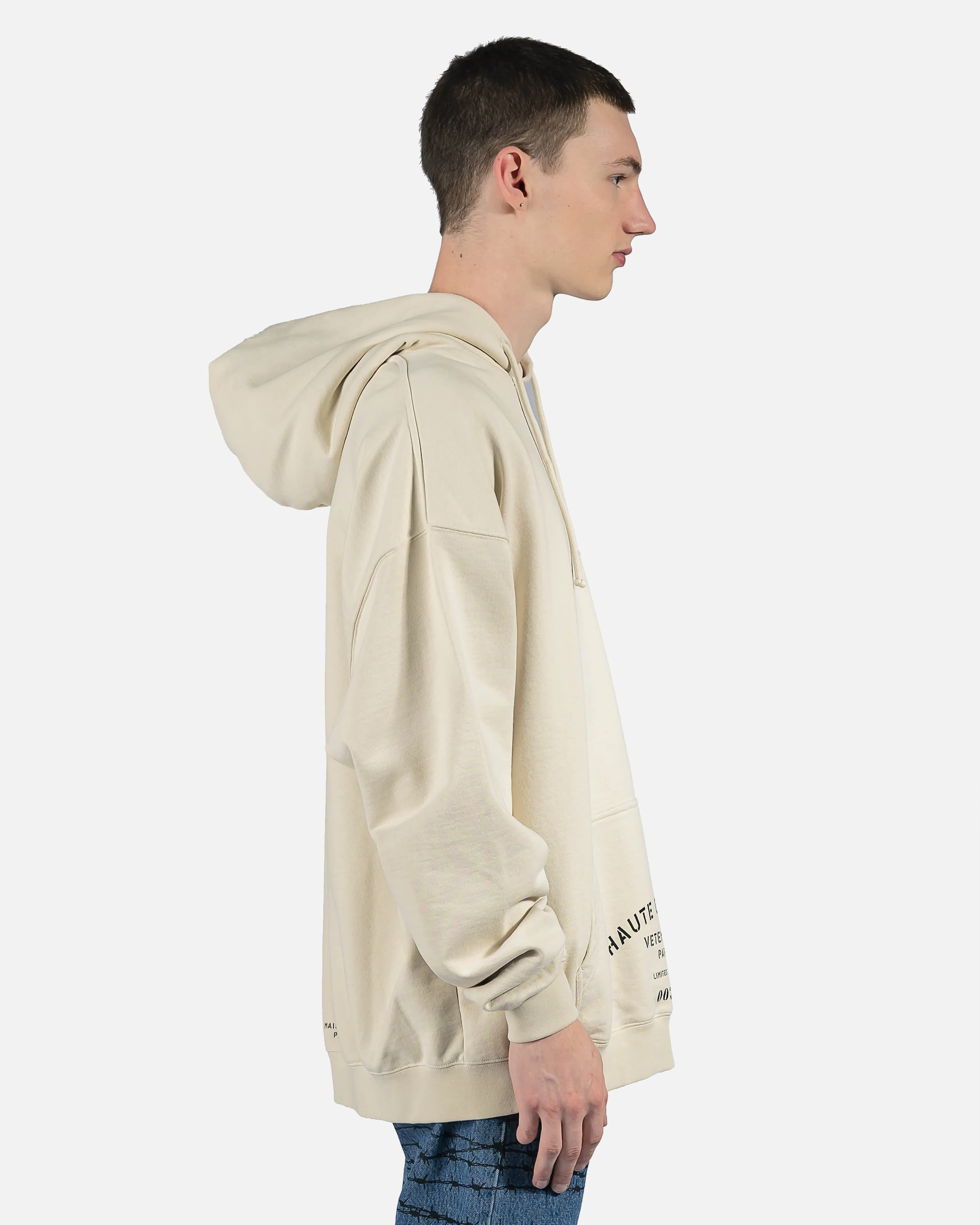 VETEMENTS Maison De Couture Logo Hoodie in Off-White