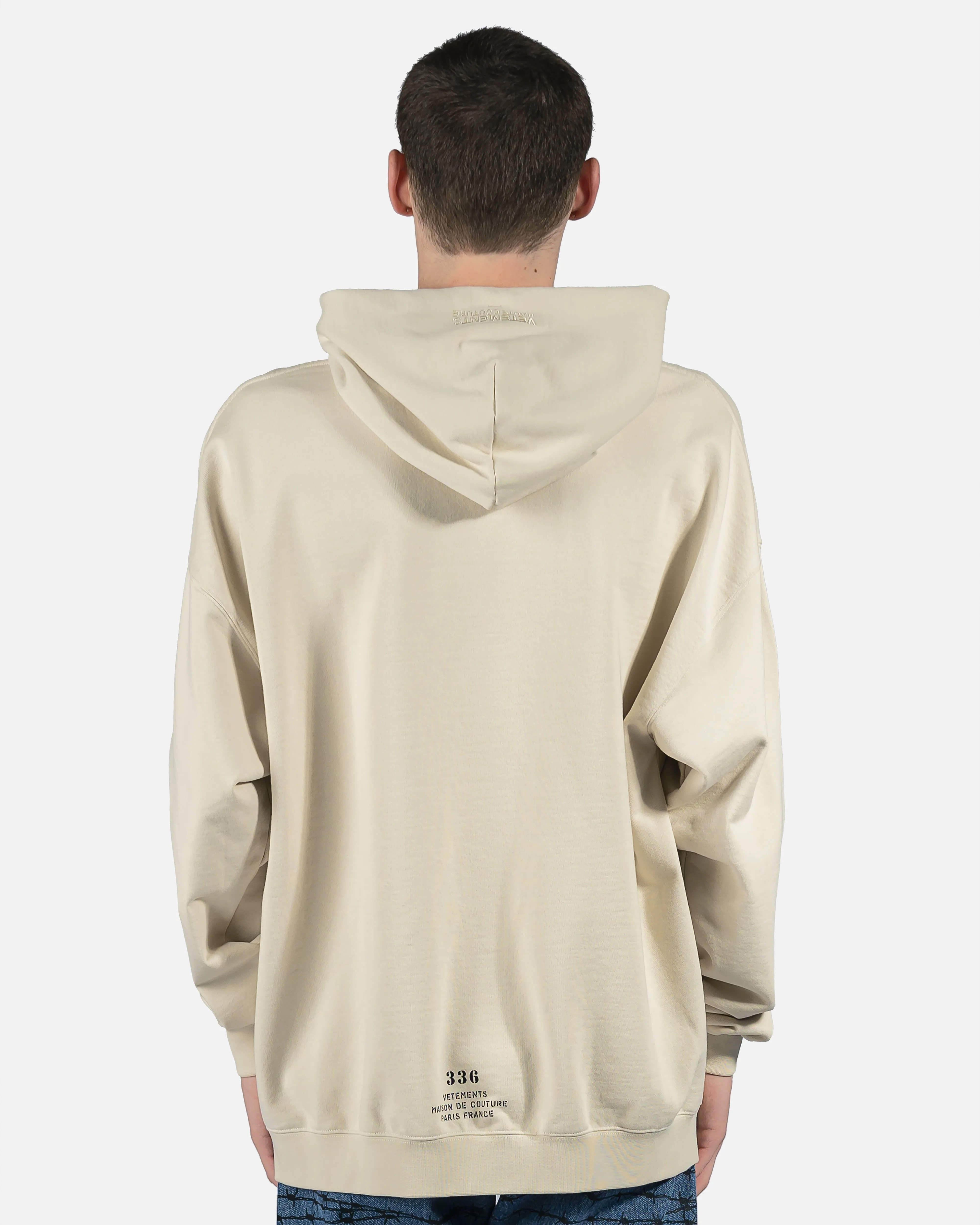 VETEMENTS Maison De Couture Logo Hoodie in Off-White