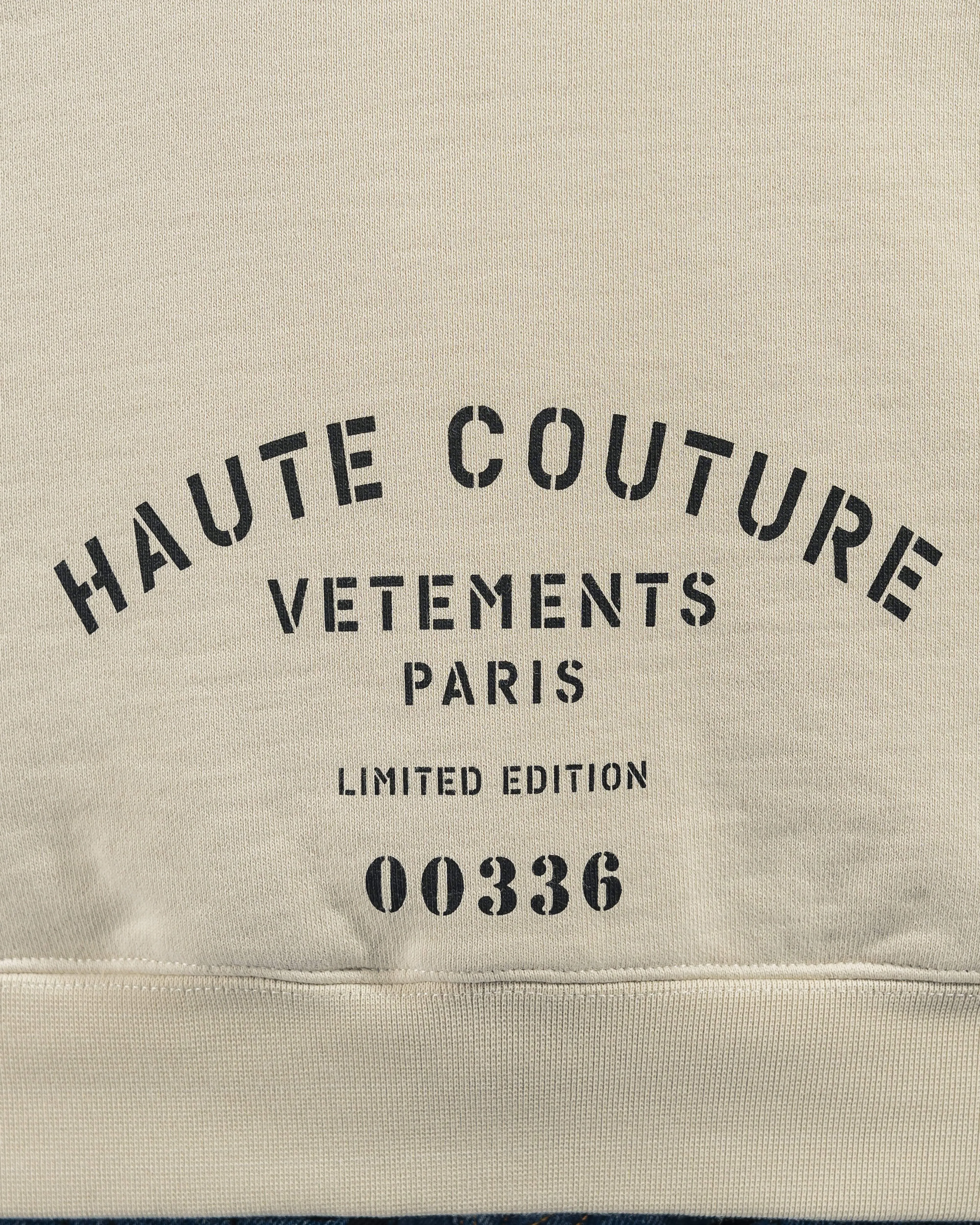 VETEMENTS Maison De Couture Logo Hoodie in Off-White