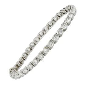 Waslikoff Art Deco 4.50 CTW Diamond Platinum Eyelet Line Bracelet