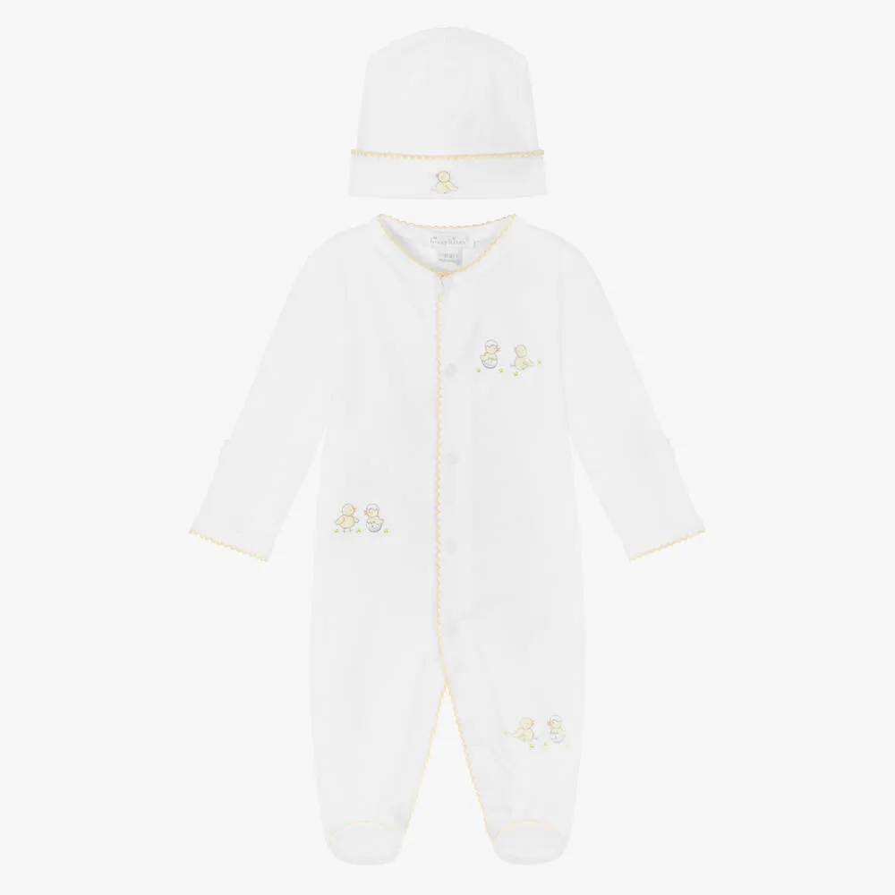 White Pima Cotton Babysuit & Hat Set 