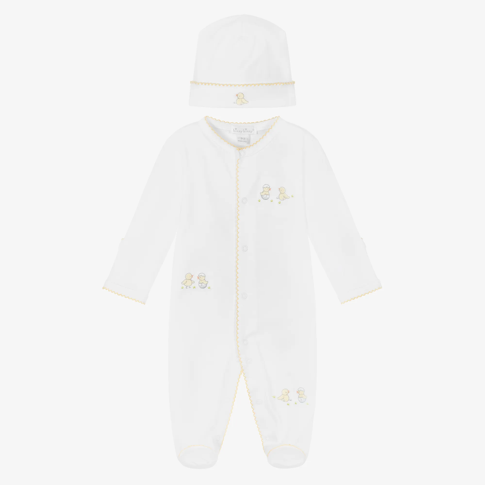 White Pima Cotton Babysuit & Hat Set 