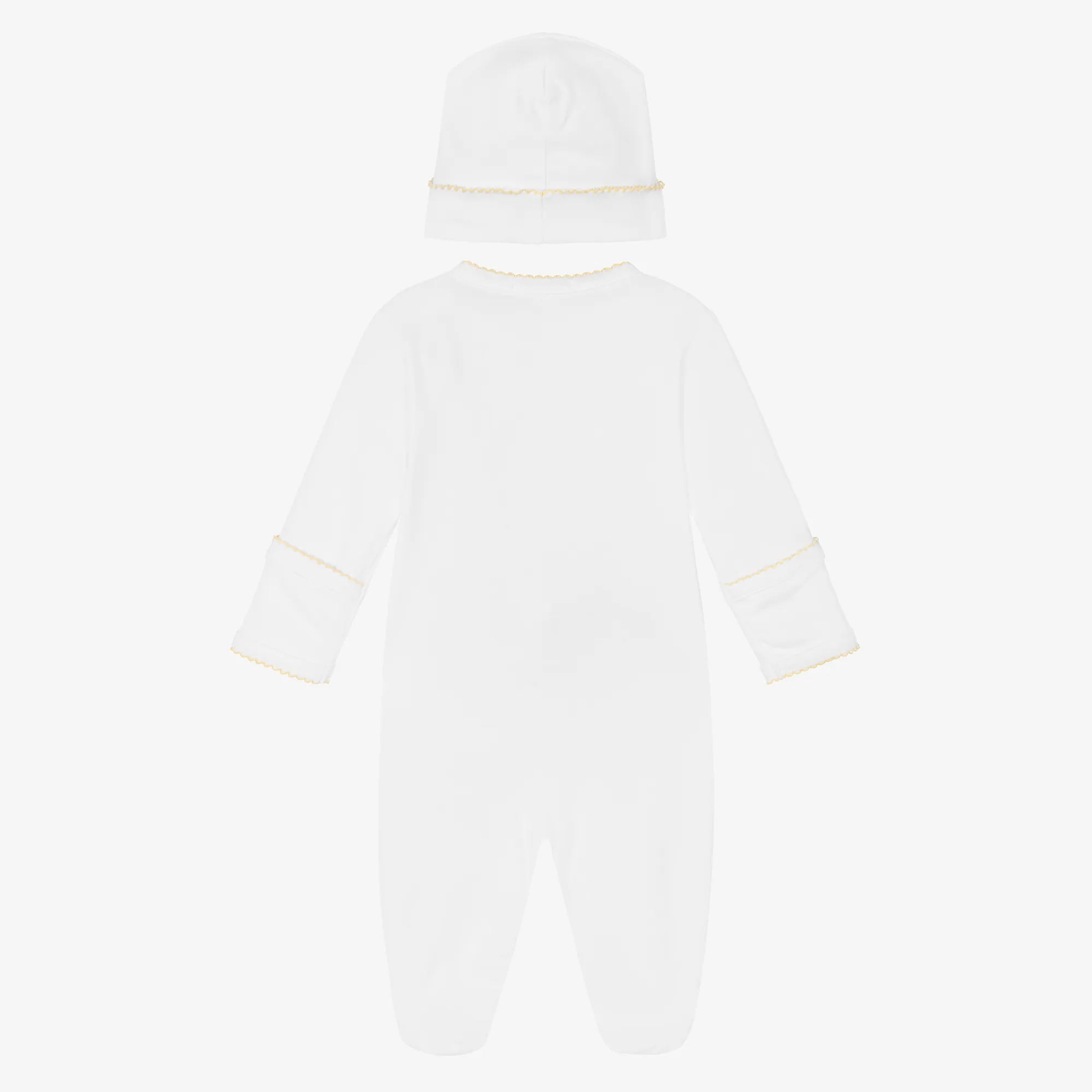 White Pima Cotton Babysuit & Hat Set 