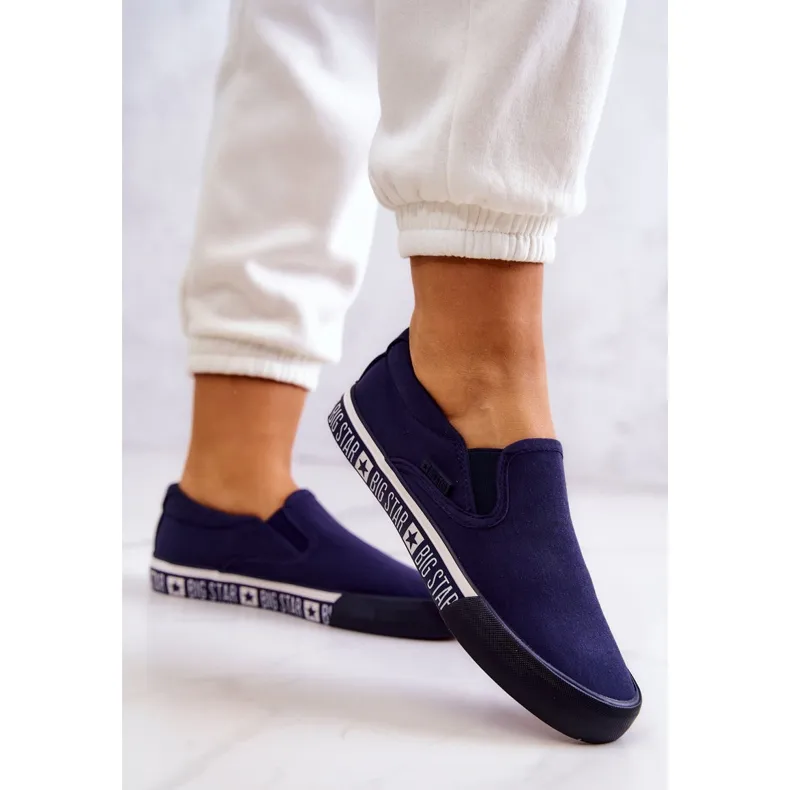 Women's Sneakers Slip-on Big Star HH274011 Navy blue