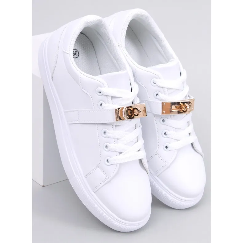 Women's sneakers with a Graff Gold clasp white