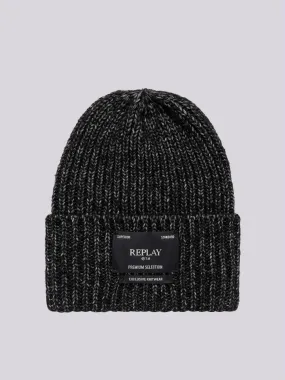 WOOL AND COTTON-BLEND BEANIE